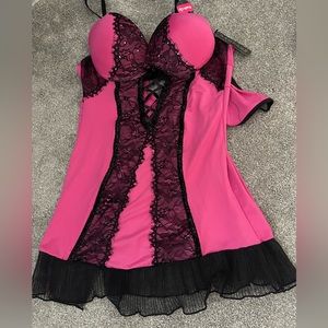 Pink baby doll set